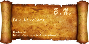 Bux Nikolett névjegykártya